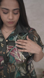 Short Kaftaan Collar Shirt with Pants