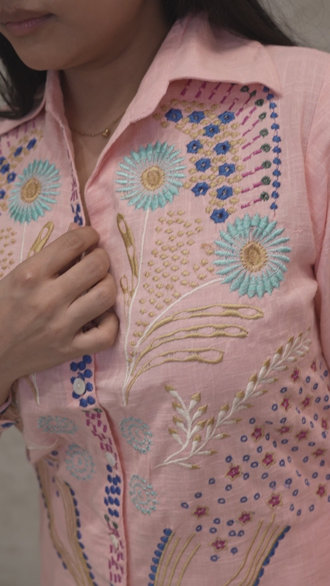 Jaipuri Thread Embroidered Shirt with Pants