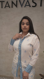 Applique Collar Shirt with Pants