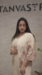 Beads Motif Embroidered Short Jacket with Bustier Three Piece Set