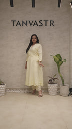 A-line Kurta Pintex Yoke with Pants