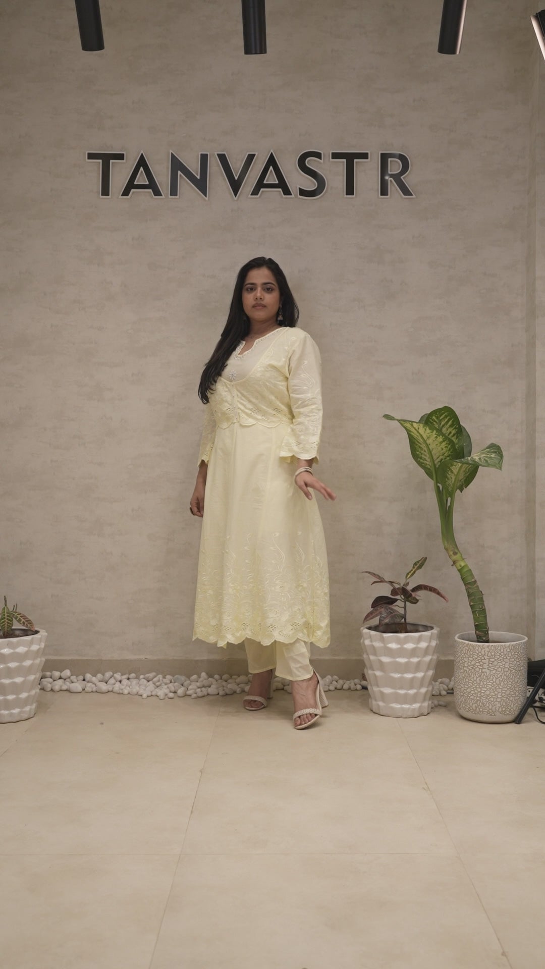 A-line Kurta Pintex Yoke with Pants